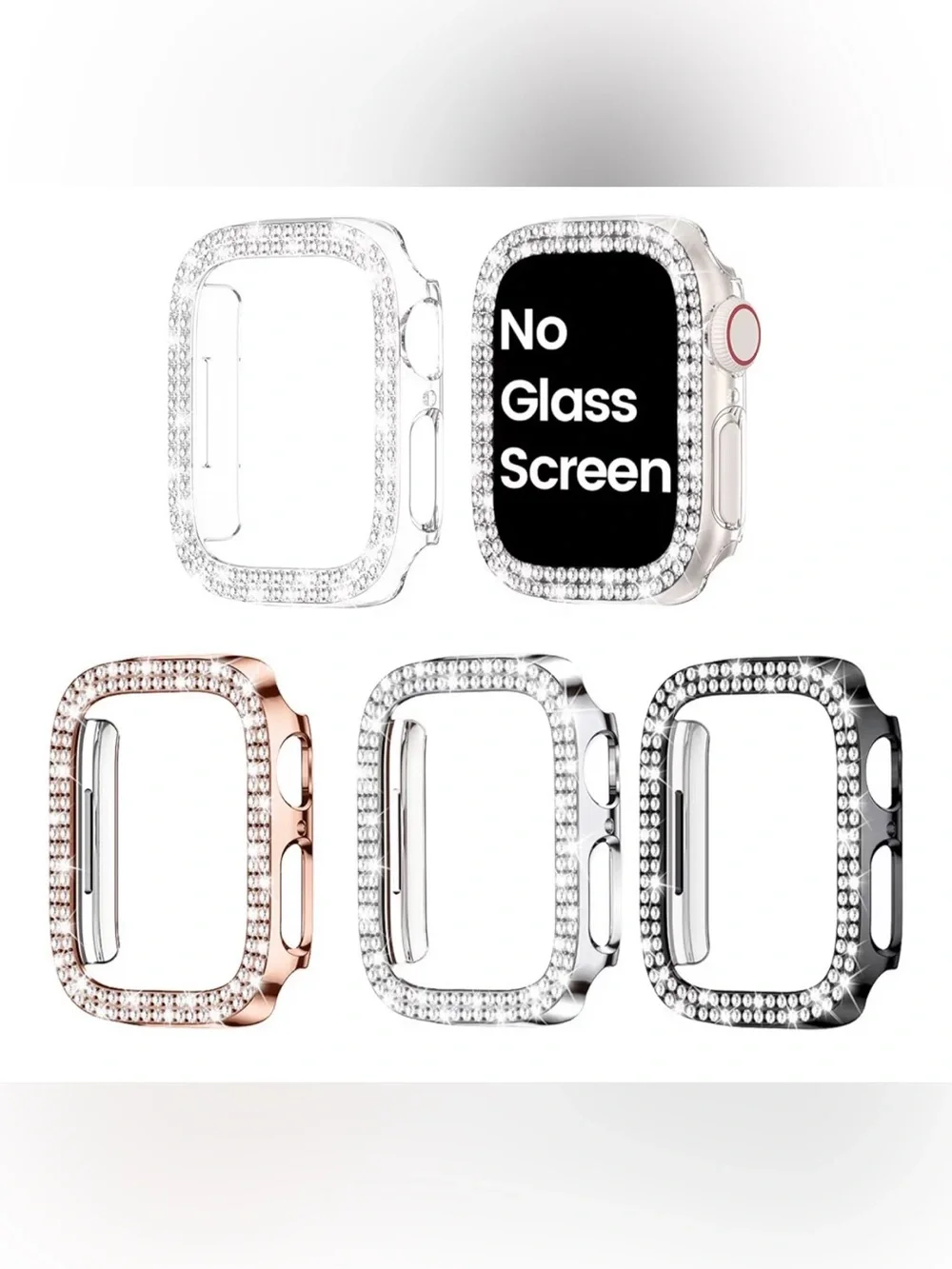 Set of 4 rhinestone bumpers for Apple Watch 40mm